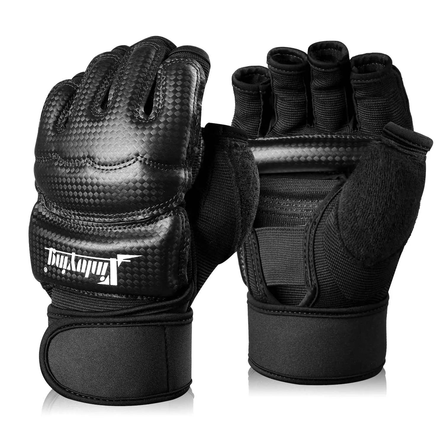 Xinluying Punch Bag Boxing Martial Arts MMA Sparring Grappling Muay Thai Taekwondo Training PU Leather Wrist Wraps Gloves Xinluying