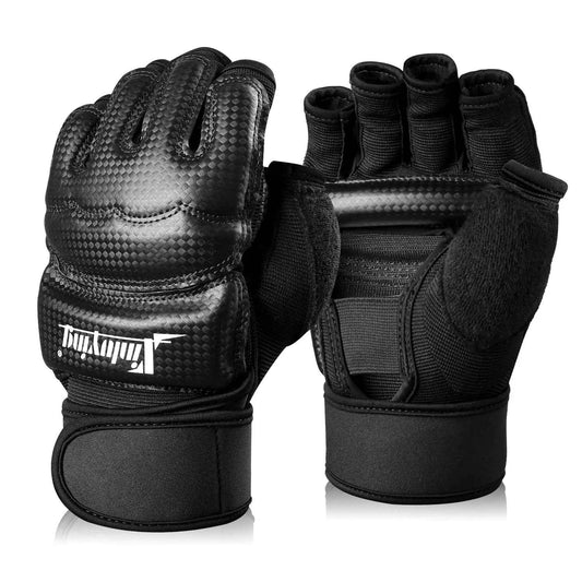 Xinluying Punch Bag Boxing Martial Arts MMA Sparring Grappling Muay Thai Taekwondo Training PU Leather Wrist Wraps Gloves Xinluying