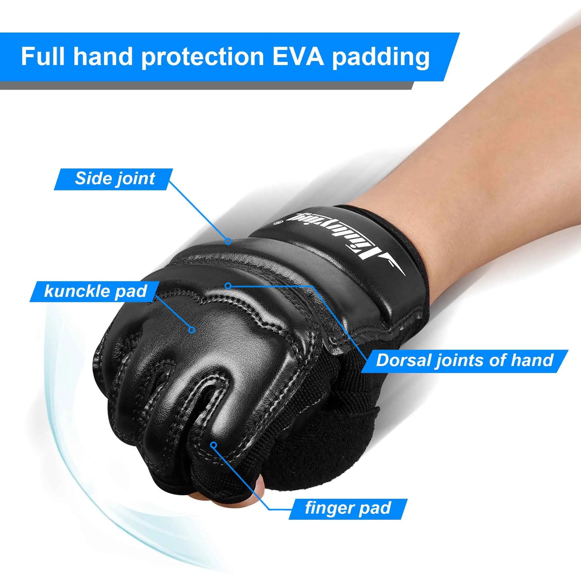 Xinluying Punch Bag Taekwondo Karate Gloves for Sparring Martial Arts Boxing Training Fingerless Women Kids Xinluying