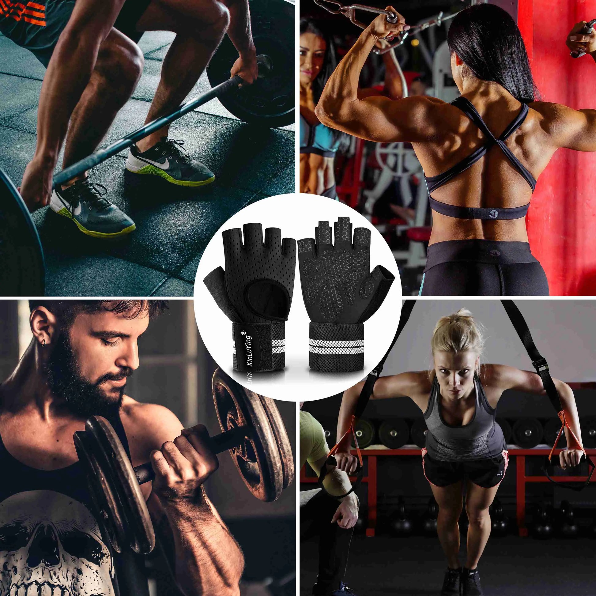 Xinluying Workout Gloves for Men Women - Gym Training Gloves for Fitness Exercise Weight Lifting Crossfit Bodybuilding Xinluying