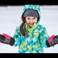 EXski Kids Winter Mittens Waterproof Warm Sherpa Fleece Ski Snow Mittens with Long Cuff